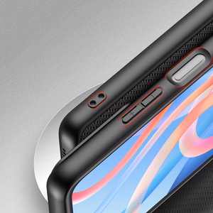 Dux Ducis Fino dėklas telefonui dengtas nailono medžiaga Poco M4 Pro 5G juoda