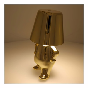 Stalo lempa prie lovos GOLD MAN Art Deco stovintis (versija 1) MLTL