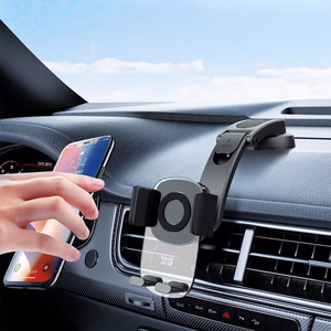 Automobilinis universalus telefono laikiklis Blue Star (Long Neck Crystal) juodas