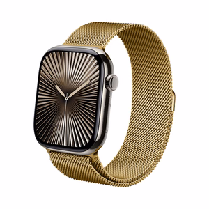 Ремешок Crong Milano Steel из нержавеющей стали для Apple Watch 38 / 40 / 41 / 42 mm, золотой
