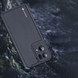 Dux Ducis Fino dėklas padengtas nailono medžiaga Oppo Reno7 Pro 5G juodas