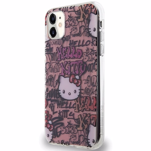 Hello Kitty IML Tags Graffiti dėklas, skirtas iPhone 11 / XR, rožinis