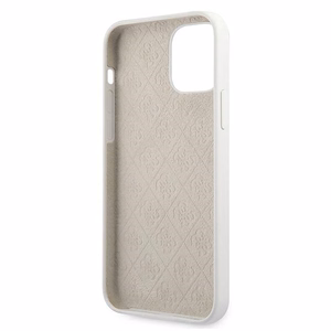Guess GUHCP12SLSLMGWH iPhone 12 mini 5.4" белый/белый жёсткий чехол Metal Logo Script