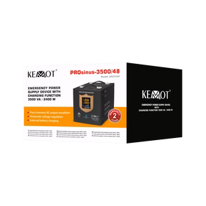 KEMOT PROsinus-3500/48 emergency power supply, pure sine wave inverter with charging, 48 V / 230 V, 3500 VA / 2400 W