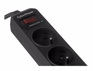 CyberPower Tracer III B0620SC0-FR – viršįtampių apsaugą turintis ilgintuvas, 6 lizdai, 200–250 V, 1,8 m, juodas