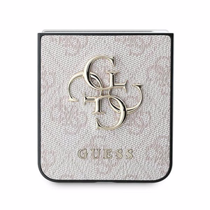 Guess Leather 4G Metal Logo Case for Samsung Galaxy Z Flip 6 - Pink