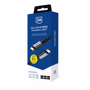 3mk Hyper Cable N-SERIES USB-C / USB-C Thunderbolt 4 2m 48V / 5A 40Gb/s 240W 8K60Hz - черный