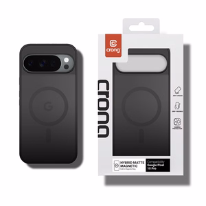 Crong Hybrid Matte Magnetic MagSafe dėklas, skirtas Google Pixel 10 Pro, juodas
