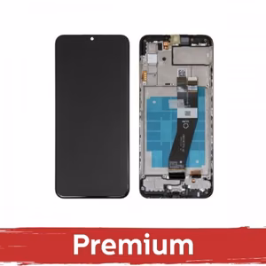 LCD ekranas suderinamas su Samsung A037G A03s juodas su rėmeliu OEM