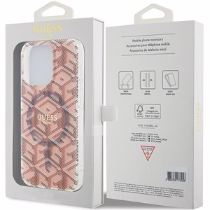 Guess IML GCube Magnetinis dėklas iPhone 15 Pro - rožinis