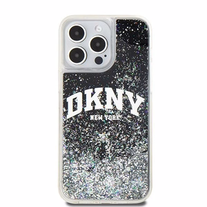 DKNY Liquid Glitter Big Logo dėklas, skirtas iPhone 14 Pro Max, juodas