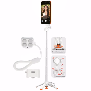 Blavec aliuminė asmenukių lazda Coco PRO Mini P-01 Magsafe Auto pop keturkojis stovas + nuotolinio valdymo pultelis + laikiklis 0,48 metro (SSCPMP01-MQHW048) balta