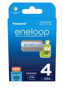 Įkraunamos baterijos PANASONIC ENELOOP AAA 800 mAh 4 vnt. (BK-4MCDE/4CP)