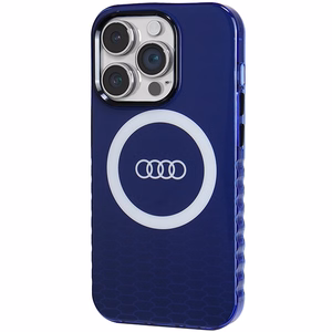 Dėklas telefonui Audi IML Big Logo MagSafe iPhone 14 Pro - mėlynas