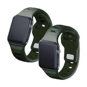 42/44/45/46/49 mm Dark Green (big) - 3mk Silicone Watch Strap for Apple