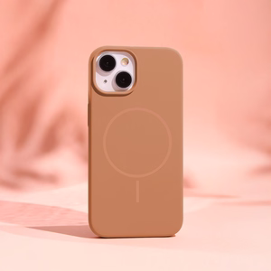 Silicone Thin Mag dėklas iPhone 12 / 12 Pro 6,1" karamelė