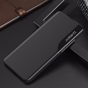 Ekologiškos odos dėklas telefonui Xiaomi POCO C65 / Redmi 13C su atvartu - juodas
