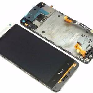 LCD ekranas HTC One Mini (M4) su lietimo ekranu ir rėmeliu sidabrinis originalus (service pack)