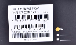 Power supply Thermaltake Litepower RGB PS-LTP-0650NHSANE-1 (650 W; Active; 120 mm)