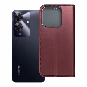 SMART MAGNETO knygos tipo dėklas telefonui REALME NOTE 60, bordo