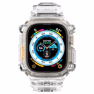 Spigen Rugged Armor Pro Case – Band with case for Apple Watch Ultra 49 mm (Clear))