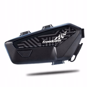 FreedConn F1 Plus V2 EU BT 5.4+EDR motociklo interfonas, veikimo spindulys iki 500 m, KALBA LENKIŠKAI