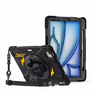 Sustiprintas dėklas Crong Defender Plus, skirtas iPad Air 11 col. (M2/M3/M4, 2024–2026), iPad Air 10,9 col. (4/5 kartos) ir iPad Pro 11 col. (2021/2022), juodas