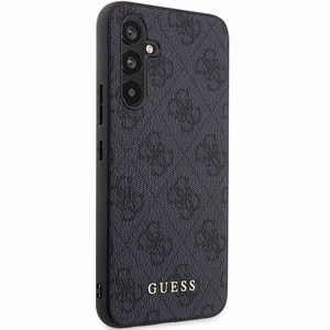 Guess GUHCS23FEG4GFGR S23 FE S711 pilkas/pilkas kietas dėklas 4G metalinis auksinis logotipas