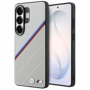 BMW чехол Tricolor Metal Logo MagSafe для Samsung Galaxy S26 Ultra серый