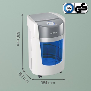 Leitz IQ OptiMax Small Office 350 dokumentų naikiklis Smulkinimas itin mažais gabalėliais 58 dB 22,3 cm Pilka, Balta