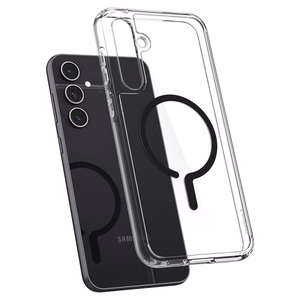 Spigen Ultra Hybrid OneTap Ring magnetinis dėklas telefonui su MagSafe Samsung Galaxy S23 FE - skaidrus juodas