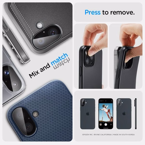 Spigen Optik GLAS.TR kameros apsauga 2-PACK iPhone 16 / 16 PLUS - juoda