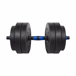 REBEL ACTIVE Adjustable bituminous dumbbell with connector 1x20kg