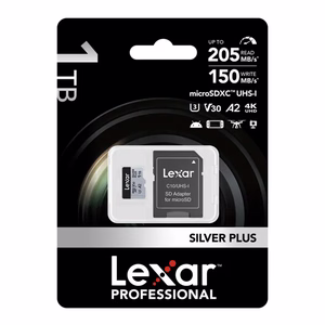 „Lexar High-Performance Silver Plus“ microSDXC atminties kortelė, 1 TB + adapteris
