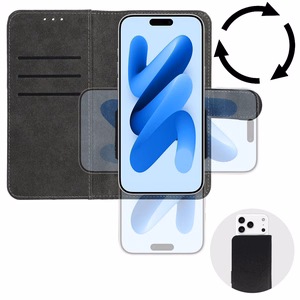 Wonder Common universalus knyginis dėklas (L) iPhone 6 Plus/7 Plus/8 Plus/Xs Max/11 Pro Max/Samsung S20 FE/S21 FE juodas