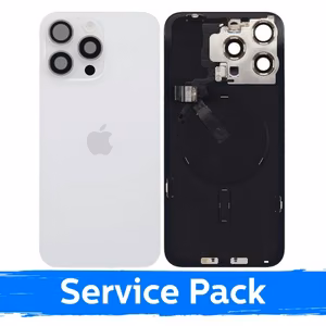 Back Cover Compatible With Apple iPhone 15 Pro Max / White Titanium / (Service Pack)