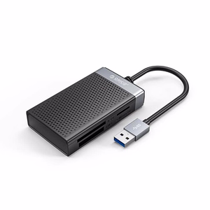 Orico CL4D-A3 USB-A 3.0 SD microSD CF MS 5 Gb/s Memory Card Reader - Black and Silver