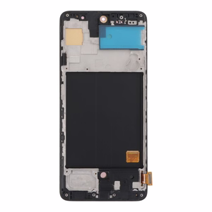 Ekranas Samsung A515 A51 2020 su lietimui jautriu stikliuku ir rėmeliu juodas OLED (real size)