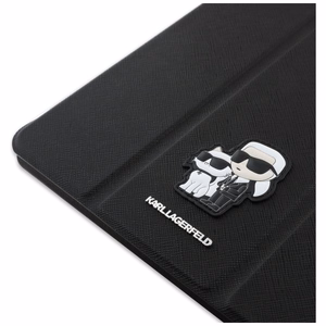 Karl Lagerfeld Saffiano Magnetinis Karl & Choupette iPad Pro 11" 2024 Knygos viršelio dėklas - juodas