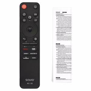 Savio RC-30 nuotolinio valdymo pultelis IR/Bluetooth Spaudžiamieji mygtukai