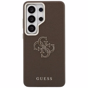 Guess Grained Big 4G Metal Logo Чехол для Samsung Galaxy S26 Ultra - коричневый