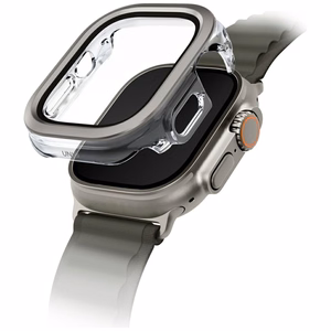 Uniq Voute dėklas su grūdintu stiklu Apple Watch Ultra 49 mm - sidabrinis