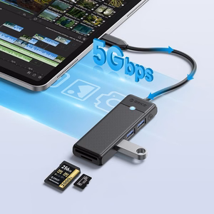 Orico PAPW3AT-C3 USB-хаб 4-портовый 3x USB-A 3.0 с кардридером microSD/SD 0.15 м - черный