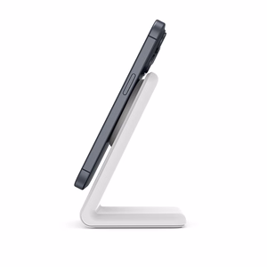 Беспроводное зарядное устройство 2 в 1 Crong MagSpot Stand для iPhone и AirPods, совместимое с MagSafe, белое