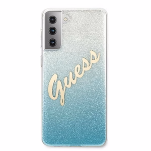 Guess GUHCS21MPCUGLSBL S21+ G996 mėlynas/mėlynas kietas dėklas Blizgus Gradientas Script