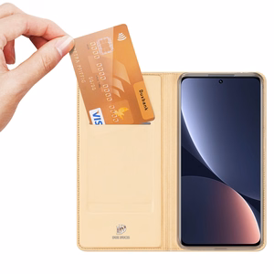 Dux Ducis Skin Pro dėklas telefonui dėklas su atvartu Xiaomi 12 Pro auksinė