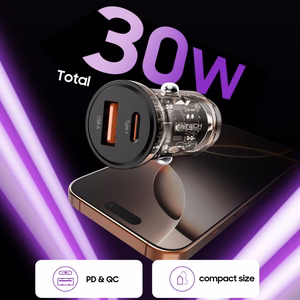 Tech-Protect CC01 30W automobilinis įkroviklis 2 lizdai USB-A / USB-C juodas