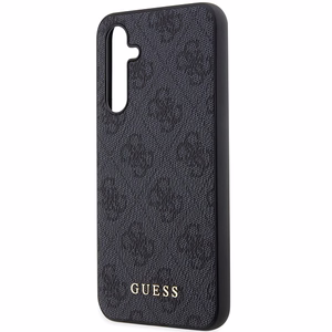 Guess GUHCS23FEG4GFGR S23 FE S711 pilkas/pilkas kietas dėklas 4G metalinis auksinis logotipas