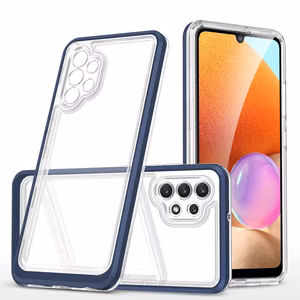 Skaidrus 3in1 dėklas telefonui Samsung Galaxy A32 5G rėmelis gelis mėlynas