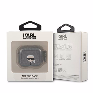 Karl Lagerfeld Glitter Karl's Head чехол для AirPods 3 - чёрный